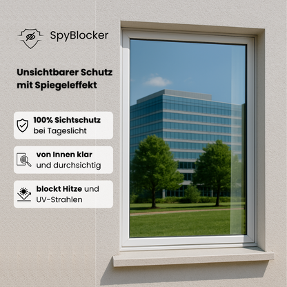 SpyBlock Sichtschutzfolie – 100 % Privatsphäre bei vollem Tageslicht – 100 cm