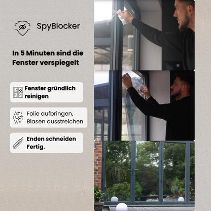 SpyBlock Sichtschutzfolie – 100 % Privatsphäre bei vollem Tageslicht – 100 cm