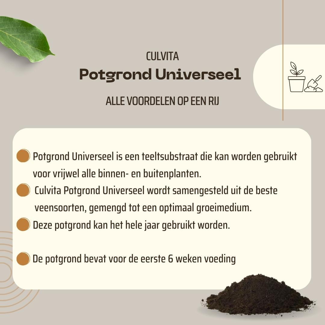 Culvita Universal Blumenerde inkl. 2 Monate Pflanzennahrung - Universal Blumenerde für Pflanzen im Innen- und Außenbereich - 40 liter