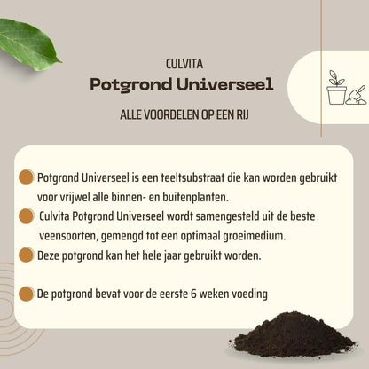 Culvita Universal Blumenerde inkl. 2 Monate Pflanzennahrung - Universal Blumenerde für Pflanzen im Innen- und Außenbereich - 40 liter