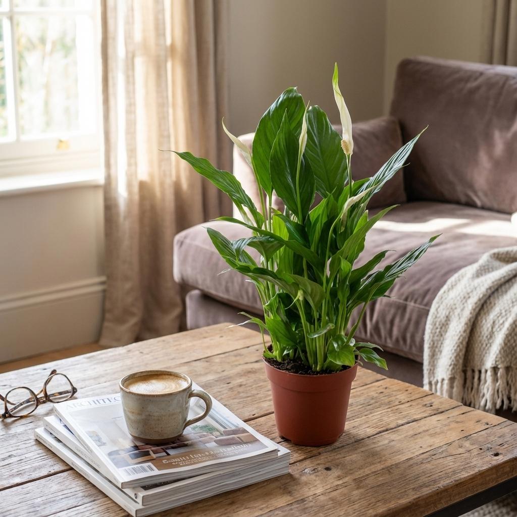 4x Einblatt "Peace Lily" - 35 cm